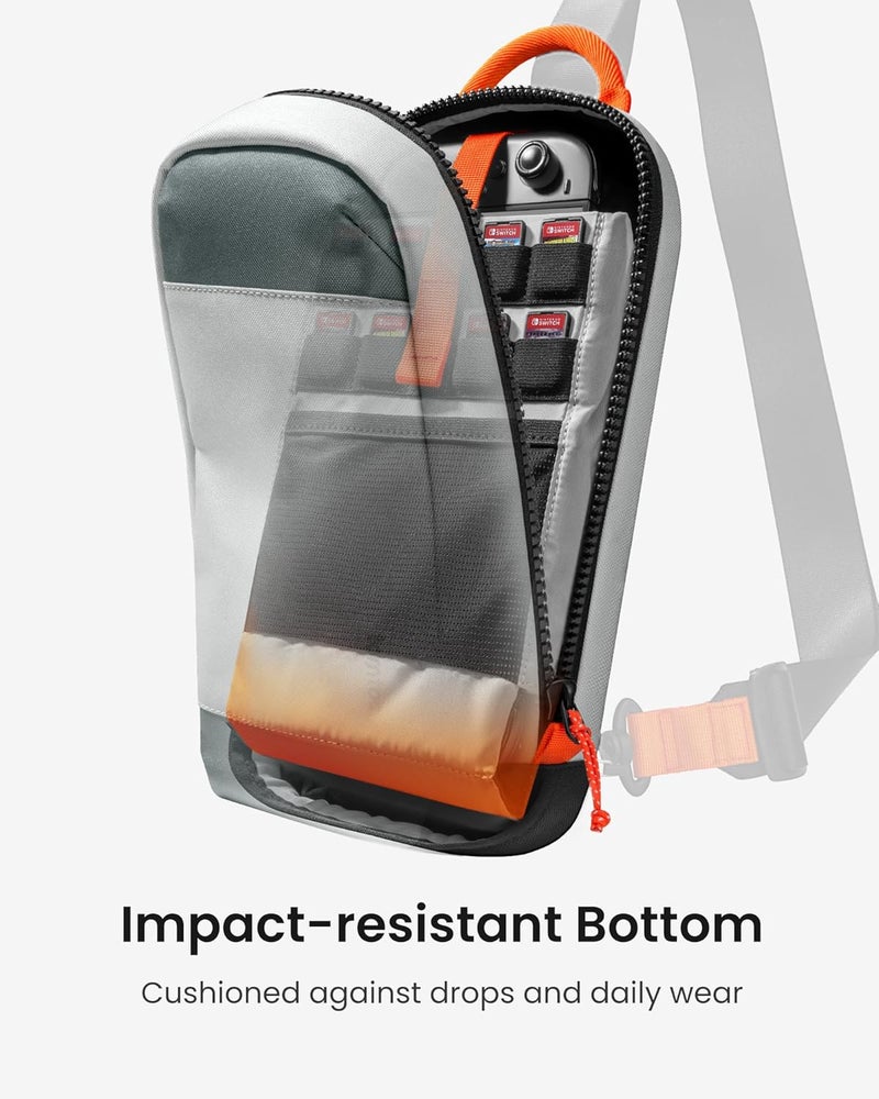 Tomtoc Sling Crossbody Bag for Nintendo Switch 2, Protective Travel Chest Carrying Gaming Pouch with 8 Game Cartridges Slots - Image 4